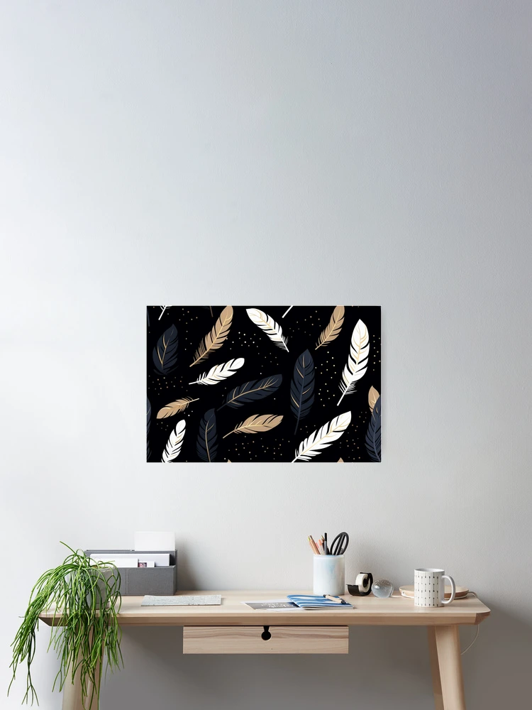 Thumbnail 2 of 3, Poster, Feather Pattern designed and sold by SideSignal.