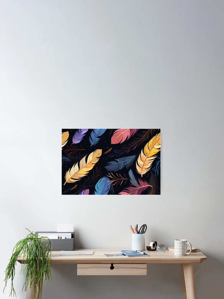 Thumbnail 2 of 3, Poster, Feather Pattern designed and sold by SideSignal.