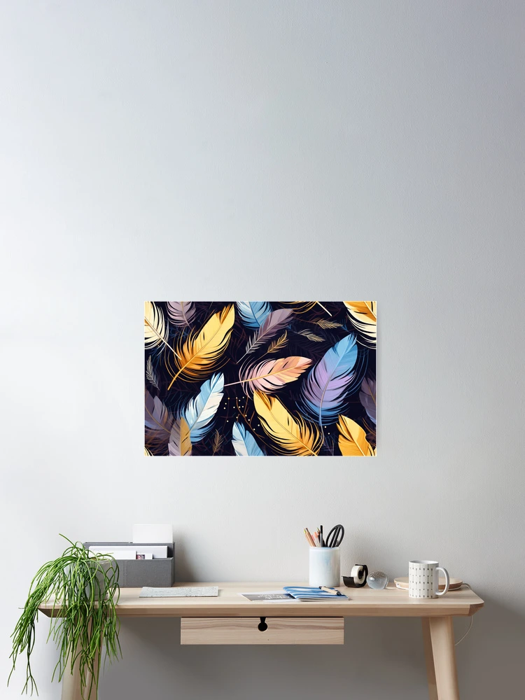 Thumbnail 2 of 3, Poster, Feather Pattern designed and sold by SideSignal.