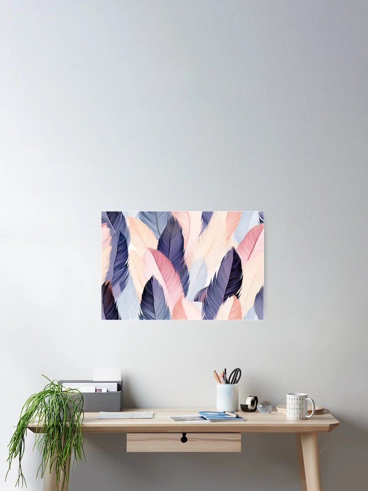 Thumbnail 2 of 3, Poster, Feather Pattern designed and sold by SideSignal.