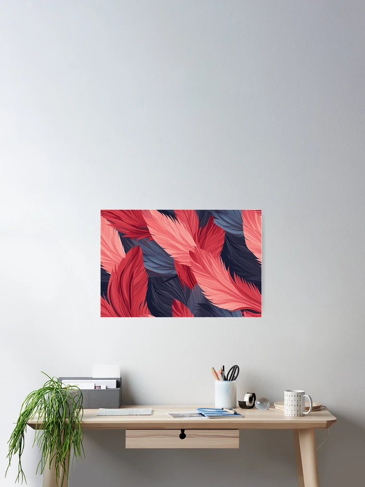 Thumbnail 2 of 3, Poster, Feather Pattern designed and sold by SideSignal.