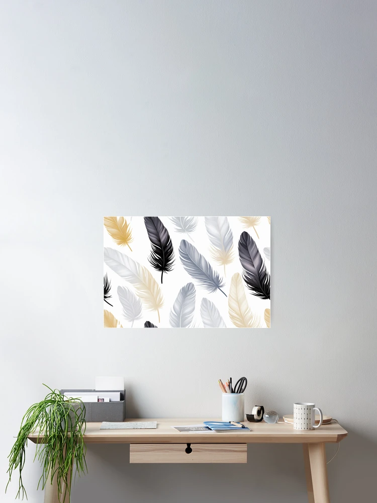 Thumbnail 2 of 3, Poster, Feather Pattern designed and sold by SideSignal.