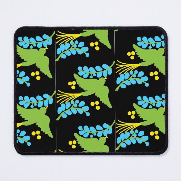 Item preview, Talavera bird 12, green on black, Bright Dark Vibrant Colorful designed and sold by elizdesign.