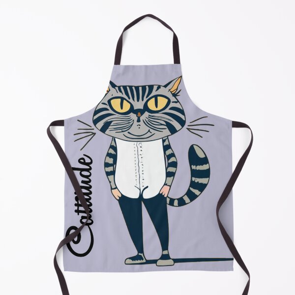 Item preview, Funny Grey Tabby cat with Attitude Cattitude Pun designed and sold by Nature's Fancy.