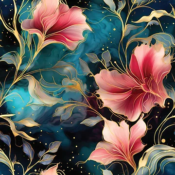 Artwork thumbnail, Cosmic Floral Pattern by GenericsStore