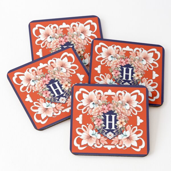 Item preview, Fancy floral letter H designed and sold by Roxburylane.