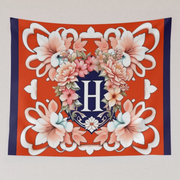 Item preview, Fancy floral letter H designed and sold by Roxburylane.