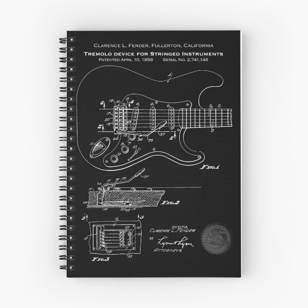 Item preview, 1956 Stratocaster Guitar Patent Office Drawing tremolo bar designed and sold by Peter P @ MedleyMerch.
