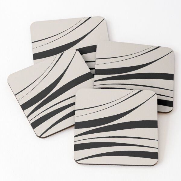 Item preview, Wavy Illustration Design Black and Beige 14 designed and sold by PAPER MOON art & design.