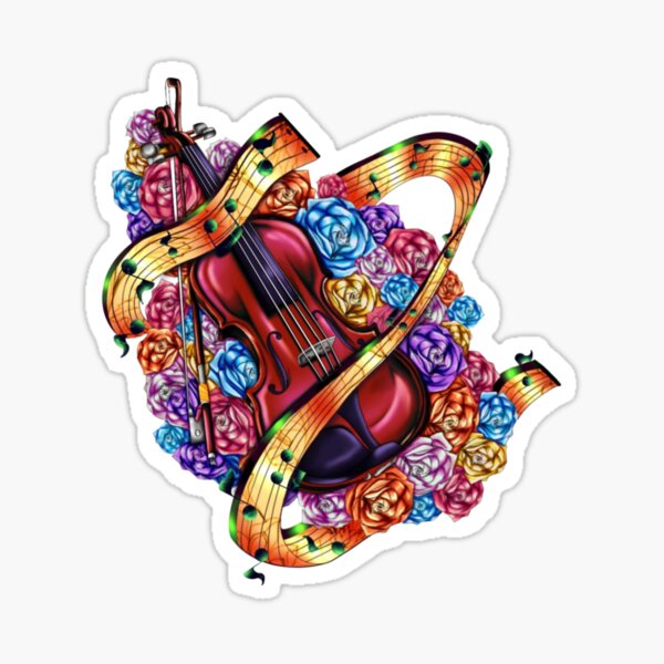Beautiful Violin Bouquet  Sticker