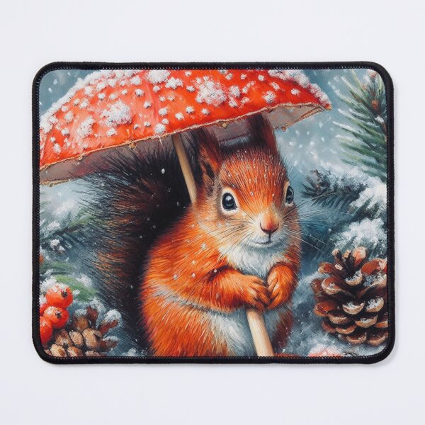 Item preview, Red Squirrel Christmas Mousemat designed and sold by LizTodd.