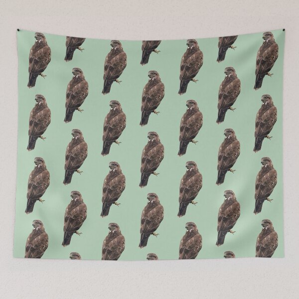 Item preview, B is for Buzzard,Buzzard Artwork – Majestic Bird of Prey Illustration and Woodland Wildlife Design designed and sold by PrettylittlepastelUk.