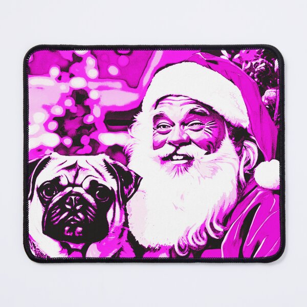Item preview, Pug HAPPY HOLIDAYS 34 PINK designed and sold by RedBluffTraders.