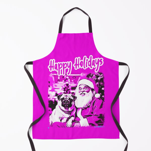 Item preview, Pug HAPPY HOLIDAYS 34 PINK designed and sold by RedBluffTraders.