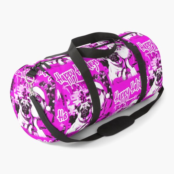 Item preview, Pug HAPPY HOLIDAYS 34 PINK designed and sold by RedBluffTraders.