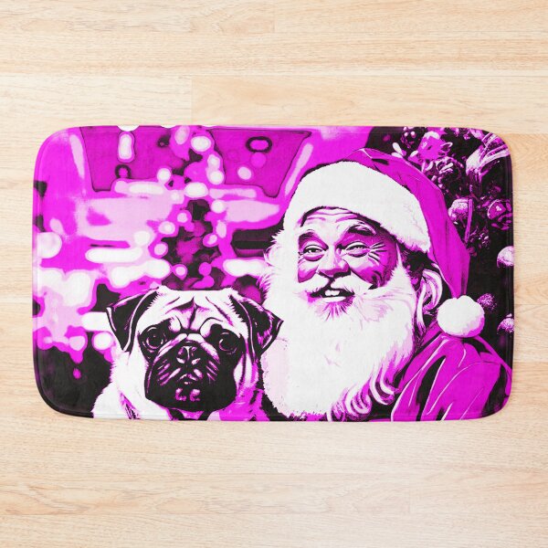 Item preview, Pug HAPPY HOLIDAYS 34 PINK designed and sold by RedBluffTraders.