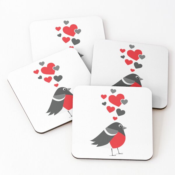 Item preview, Cute Bullfinch With Hearts designed and sold by eternallygifted.