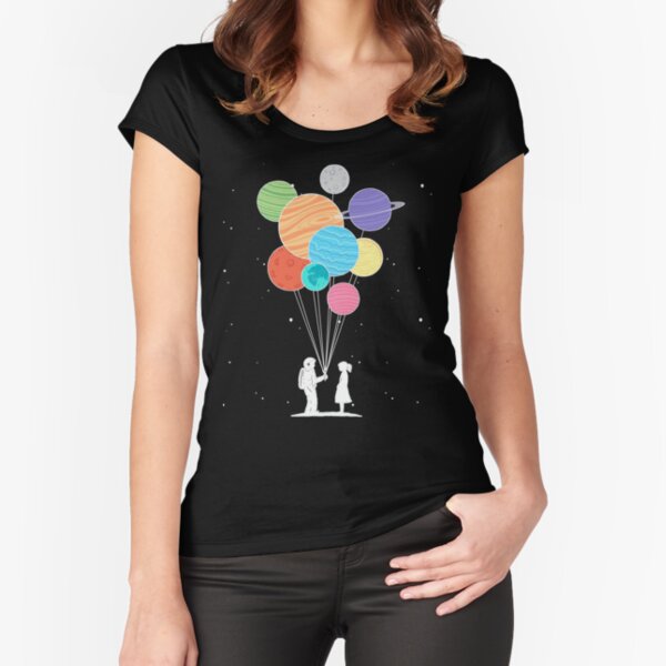 Cool Science Astronomy Astronaut Planets T Shirts Gifts for Women Men Fitted Scoop T-Shirt