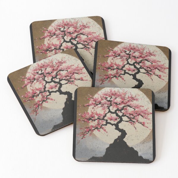 Item preview, Japandi Print, Cherry Blossom, Moon, Wabi Sabi designed and sold by boojun.