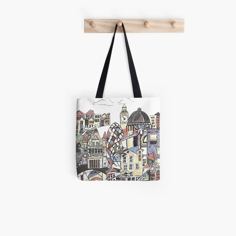 London blooms cityscape Tote Bag