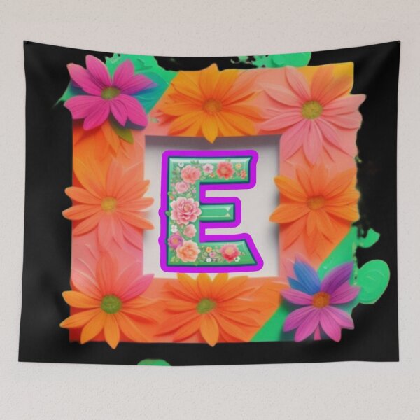 Item preview, Colorful paint floral E designed and sold by Roxburylane.