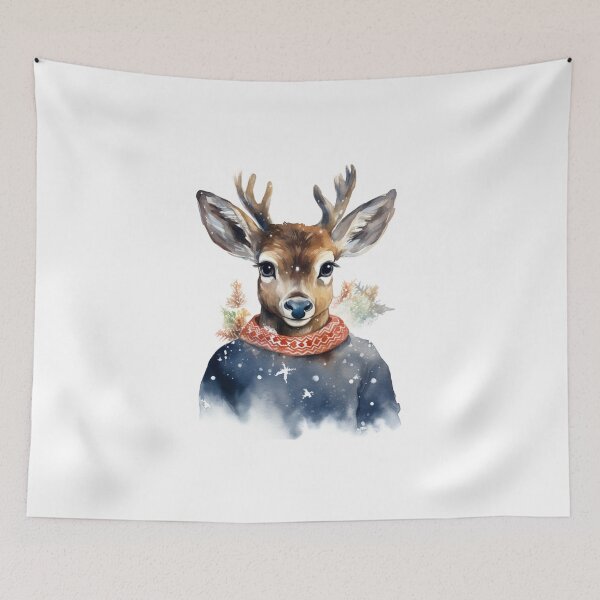 Item preview, Cute Christmas Xmas Deer Festive Mood Seasonal Greetings designed and sold by OliveAndSnow.