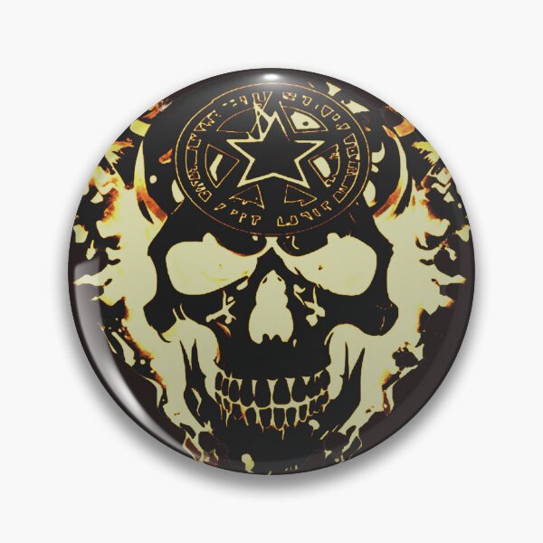 Artikelvorschau, Feirce Fiery Fury | Rustikaler Flammenfeuerschädel | Gotische Sternsymbol-Anarchie-Grafik entworfen und verkauft von DopeStick.