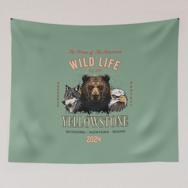 Item preview, Yellowstone National park Vintage Design designed and sold by WanderQuestCo.