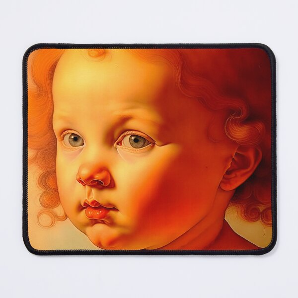 Item preview, Portrait Of A Cute Curly-Haired Baby In The Style Of Leonardo designed and sold by LanaGustavsson.