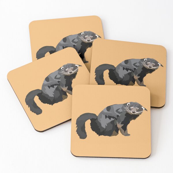 Item preview, B is for Binturong,Binturong Illustration – Curious and Unique Southeast Asian Mammal Artwork designed and sold by PrettylittlepastelUk.