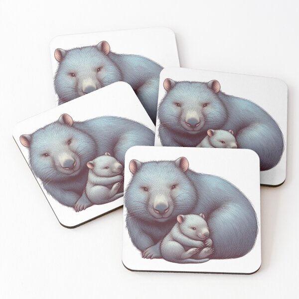 Item preview, Charming Wombat Clan - Whimsical Art Delight designed and sold by Doddlaix.
