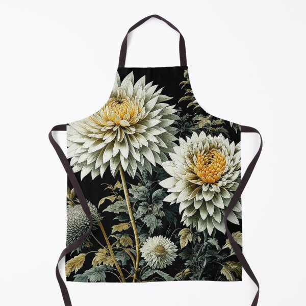 Aperçu de l'œuvre fleurs vintage, chardons, chrysanthèmes, imprimé floral créée et vendue par boojun.