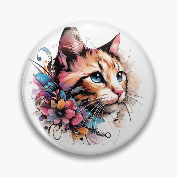 Item preview, Art of a cute kitten with a colorful and stylish flower necklace designed and sold by Marcoshop10.