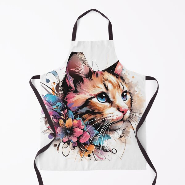 Item preview, Art of a cute kitten with a colorful and stylish flower necklace designed and sold by Marcoshop10.