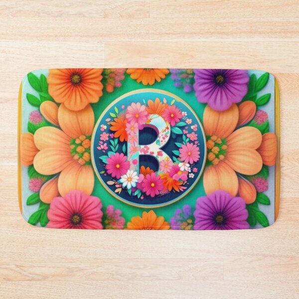 Item preview, Colorful floral letter B designed and sold by Roxburylane.