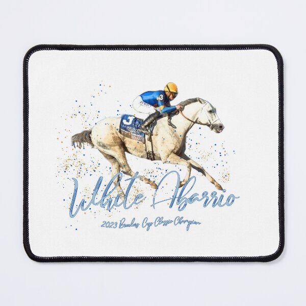 Item preview, White Abarrio wins the 2023 Breeders' Cup Classic horse racing design designed and sold by Ginny Luttrell.