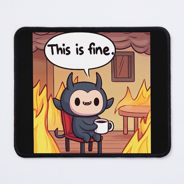 Item preview, This is fine, the little demon is used to fire. designed and sold by QuickSticker.