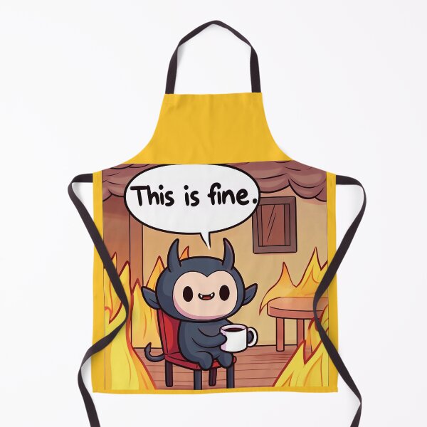 Item preview, This is fine, the little demon is used to fire. designed and sold by QuickSticker.
