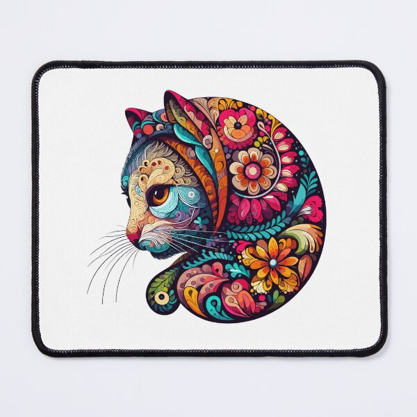 Item preview, Flowery Colorful Babushka Cat, Art, Intricate, Shirt, Sticker, Mug, Gift, Present designed and sold by cloudhiker.