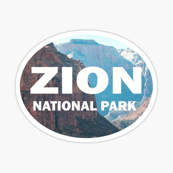 Vista previa del artículo con la obra «Pegatina para el parachoques del Parque Nacional Zion», diseñado y vendido por stermitkermit.