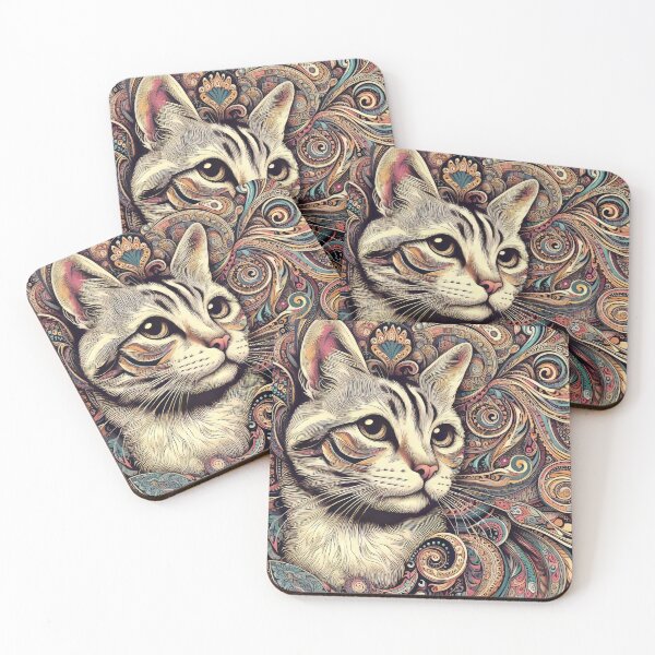 Item preview, Cat portrait with artistic background designed and sold by CattyCornerPOD.