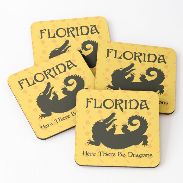 Item preview, Florida Alligator Here There Be Dragons (Dark Text) designed and sold by GatorDesign.