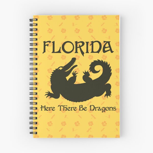 Item preview, Florida Alligator Here There Be Dragons (Dark Text) designed and sold by GatorDesign.