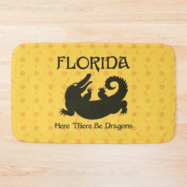 Item preview, Florida Alligator Here There Be Dragons (Dark Text) designed and sold by GatorDesign.
