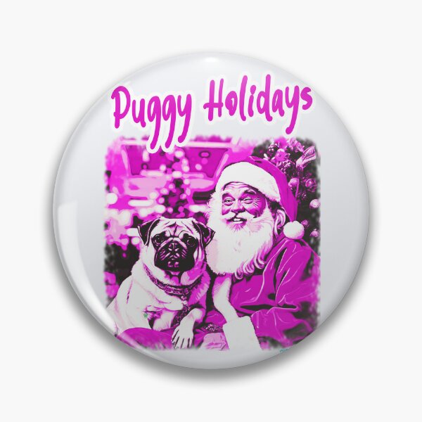 Item preview, Pug HAPPY HOLIDAYS 34 PINK PUGGY HOLIDAYS designed and sold by RedBluffTraders.
