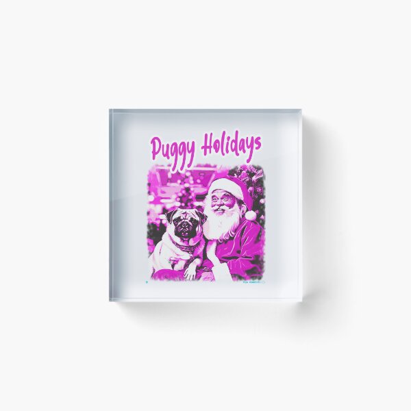 Item preview, Pug HAPPY HOLIDAYS 34 PINK PUGGY HOLIDAYS designed and sold by RedBluffTraders.