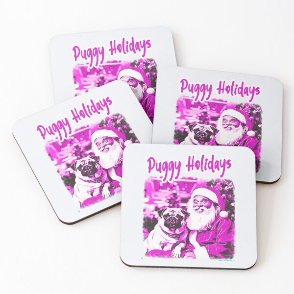 Item preview, Pug HAPPY HOLIDAYS 34 PINK PUGGY HOLIDAYS designed and sold by RedBluffTraders.