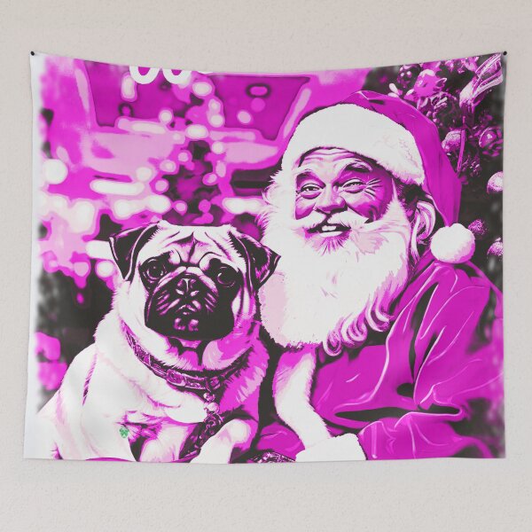 Item preview, Pug HAPPY HOLIDAYS 34 PINK PUGGY HOLIDAYS designed and sold by RedBluffTraders.