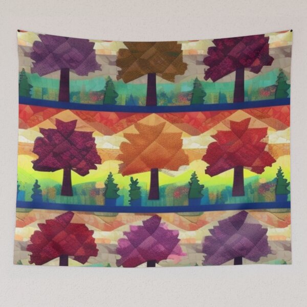 Artikelvorschau, Bunte Patchwork-Quiltbäume entworfen und verkauft von Roxburylane.