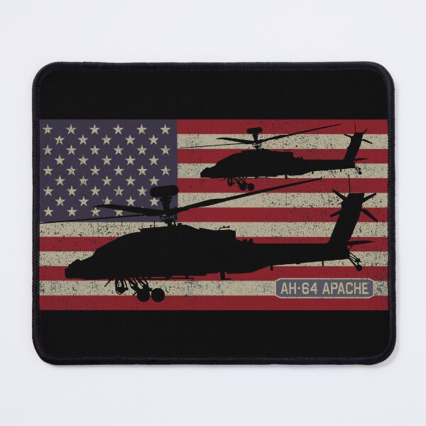 Item preview, AH-64 Apache Helicopters Vintage USA Flag designed and sold by MilitaryMart.